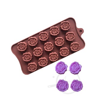 Khuôn Silicone 15 Hình Hoa Hồng