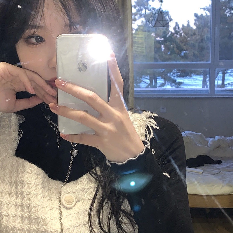 Áo thun tay dài cổ cao kiểu Hàn cho nữ