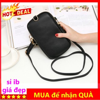[SỈ IB] túi đeo chéo nữ để điện thoại ,túi da trơn nữ mini mềm mịn đựng điện thoại, tiền , đồ trang điểm, mỹ phẩm