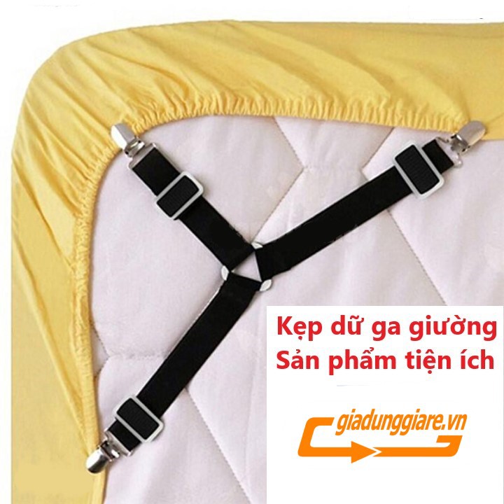 (Bộ 4 cái) Kẹp ga trải giường chống xê dịch, cố định và giữ phẳng drap ga phủ giường (Giao mầu ngẫu nhiên) -giadunggiare