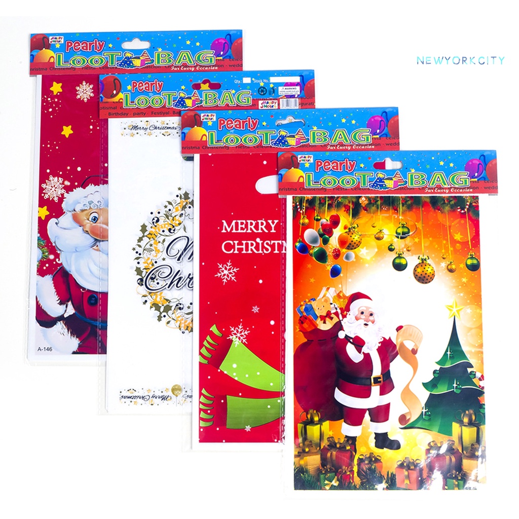 Set 10 Túi Đựng Kẹo Dùng Một Lần Họa Tiết Giáng Sinh Dễ Thương