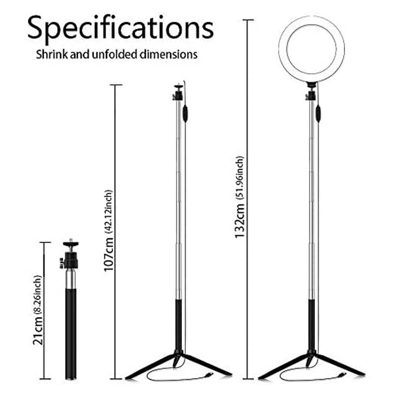 Vòng Đèn Led Usb Có Chân Tripod Dùng Quay Video / Live Stream Youtube