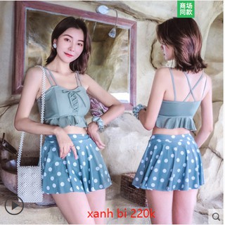 ( Hàng order) Bộ bikini 2 mảnh quần váy kín đáo