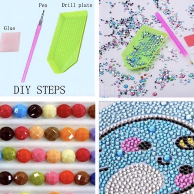Tranh Đính Đá Tự Làm Tranh Handmade Đính Đá Cho Bé Rèn Tính Kiên Nhẫn vs Khéo Léo…