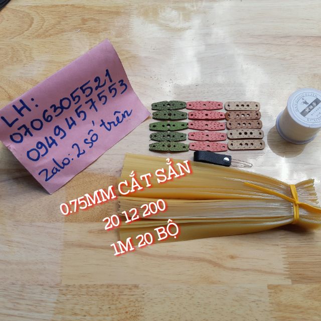 Dây ná cao su dẹp latex cắt sẳn 0.75 tặng đủ phụ kiện nha ae