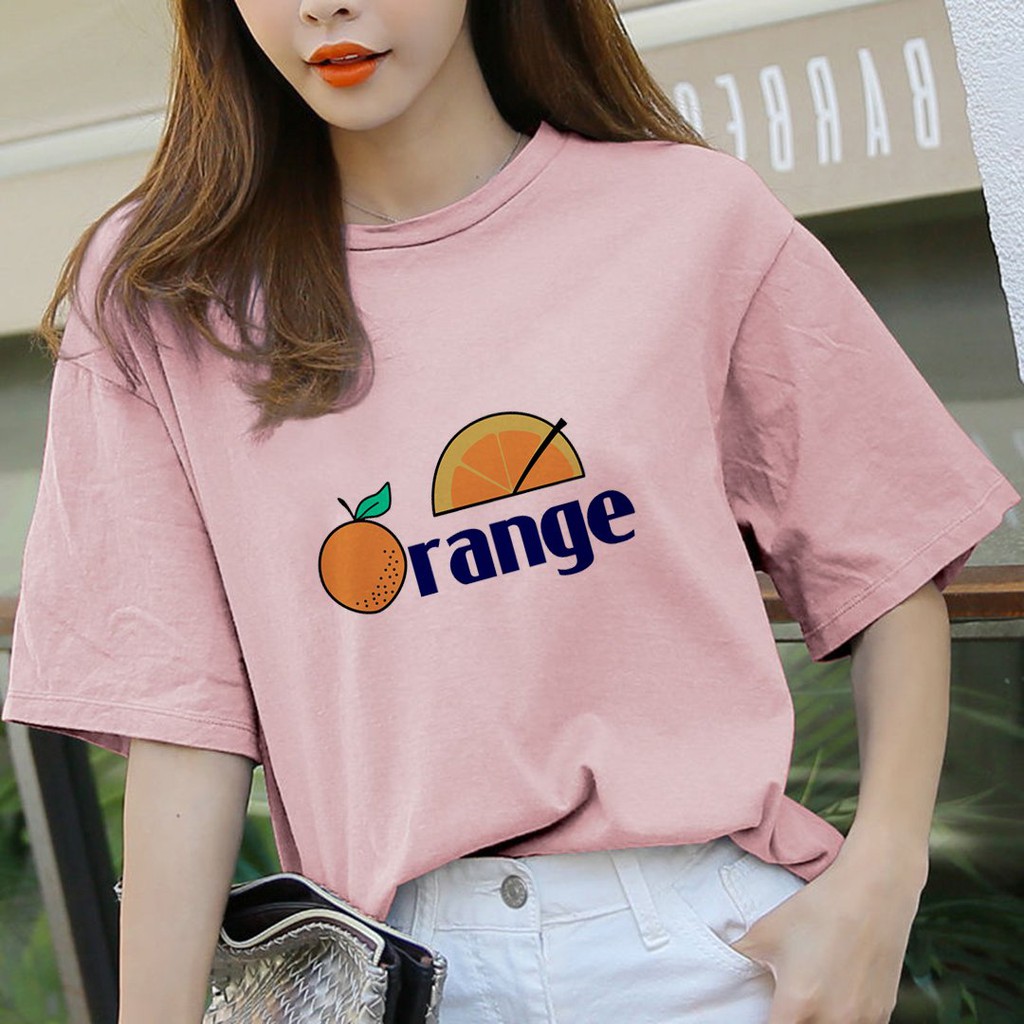Áo Thun Tay Lỡ In Nhiệt Orange form Unisex nam nữ phong cách Ulzzang - Áo Phông Unisex Tay Lỡ In Orange ATIN09 | BigBuy360 - bigbuy360.vn