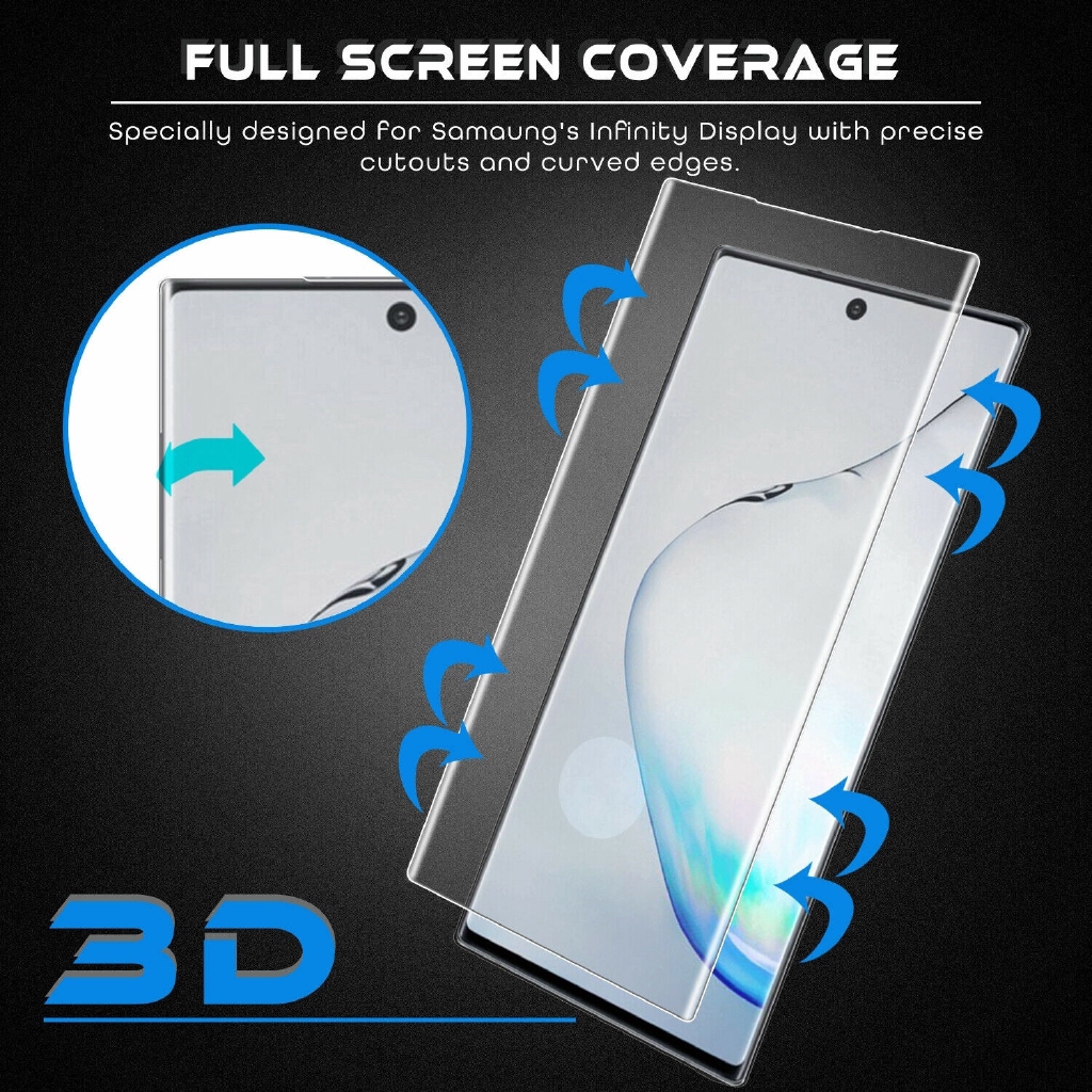 Miếng dán cường lực màn hình cong cho For  Samsung Galaxy S10 S9 S8 S7 Plus Galaxy Note 10