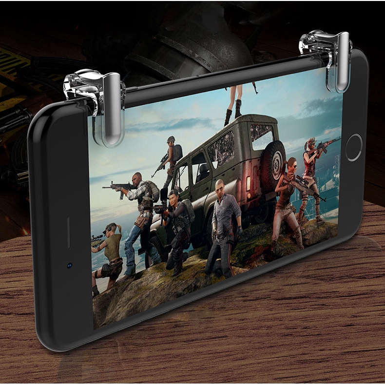 Set 2 nút bắn trái phải chơi game PUBG gắn điện thoại và Android