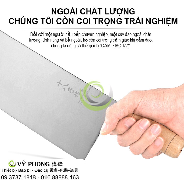 DAO BẾP TRƯỞNG CÁN GỖ ĐA DỤNG THÁI THỊT CẮT RAU CỦ DƯƠNG QUANG THẬP BÁT TỬ SIÊU BÉN DAO BẾP CHUYÊN NGHIỆP DB-01