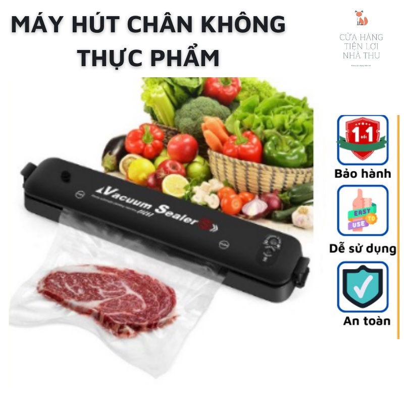 Máy hút chân không thực phẩm kèm hàn miệng túi Vacuum Sealer (Tặng 10 túi )