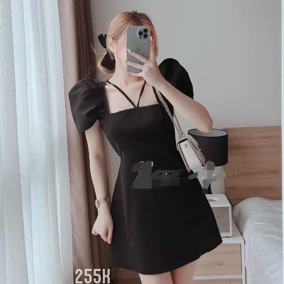 Đầm tiểu thư tay phồng phong cách cá tính sexy cho các nàng ( kèm hình thật )