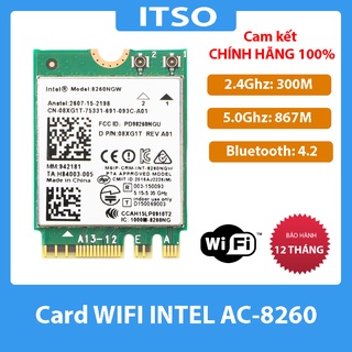 Card WIFI Intel AC7260 AC8260 AC9260 AX200 AX210 khe M2 cho laptop - Thiết bị thu wifi cho máy tính