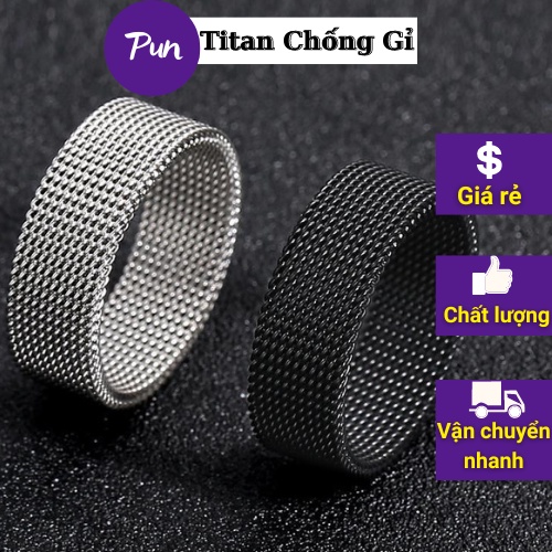 Nhẫn Nam Nữ Màu Bạc Đen Xích Punstore Đẹp Cao Cấp - Chất liệu Titan Không Gỉ - Nhẫn Elas Ring