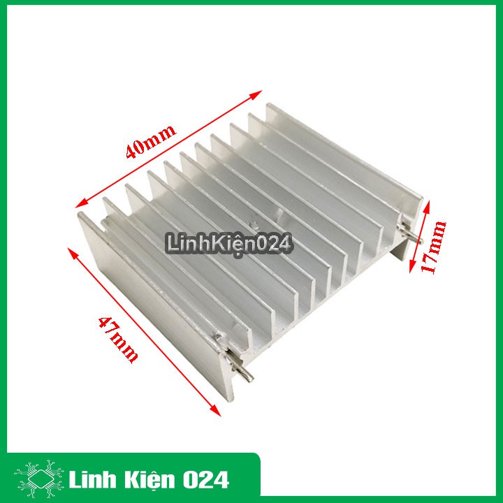 Tản nhiệt nhôm kích thước 47x17x40mm