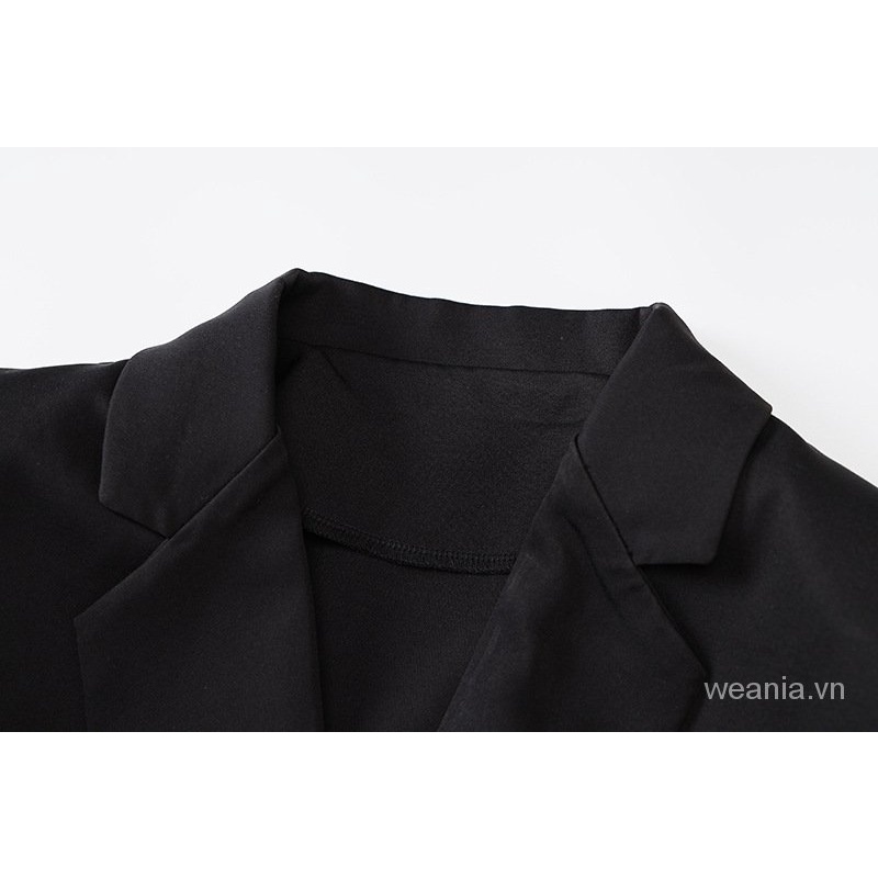 Thời Trang Áo Khoác Tay Dài Màu Trơn Thiết Kế Thanh Lịch