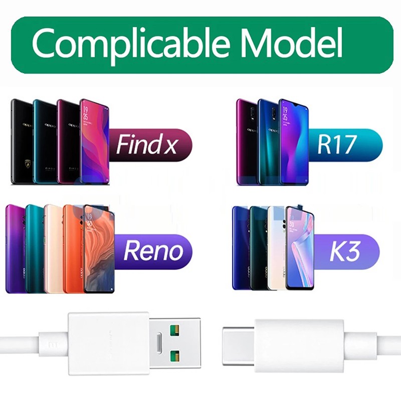 Dây Cáp Sạc Cao Cấp Cho Điện Thoại OPPO RX17 Pro Find X2 Pro K3 K5 Reno 2 3 4 Pro 5G Ace Pro Ace2 Realme XT X2