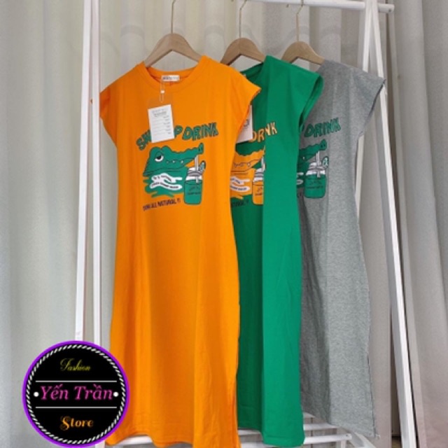 Váy cá sấu tay hến dáng dài | BigBuy360 - bigbuy360.vn