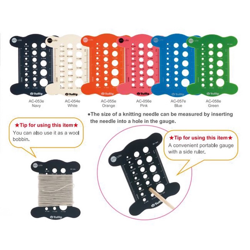 Thước đo size kim đan và len Tulip
