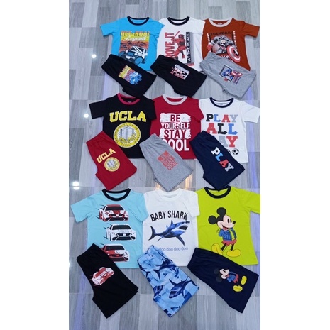 Bộ bé trai cotton lên từ vải dư size đại plaec