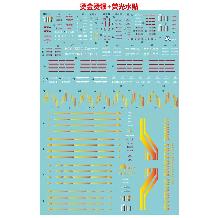 Nhãn Dán Nước Cân Bằng Cao Cấp Amax Studio MB Attack Free  Màu Xanh Dương Linh Hồn