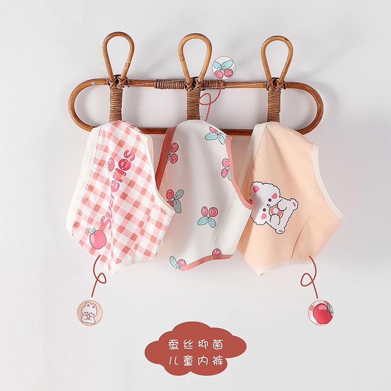 Sét 3 quần chíp đùi bé gái xinh xắn dễ thương combo 3 quần lót tam giác cho bé từ 9-46kg