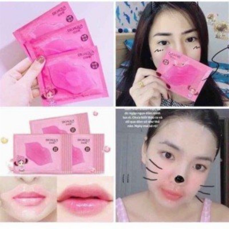 💕Mặt Nạ Môi Bioaqua💥 [Follow Shop Giảm 50%]💥Làm Mềm Và Hồng Môi, Cấp Ẩm Giúp Môi Căng Mộng