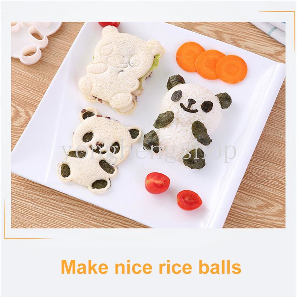 Set 4 Khuôn Làm Cơm Bento Hình Gấu Trúc Dễ Thương