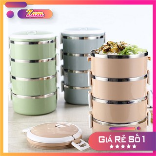 Hộp đựng cơm giữ nhiệt lúa mạch 4 tầng nhiều ngăn dung tích lớn