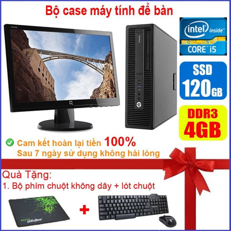 [XẢ KHO] Bộ case máy tính để bàn HP CPU Core i7 / i5 / i3 / Ram 4GB / SSD 120GB + Màn hình 19 inchTăng bàn phím chuột