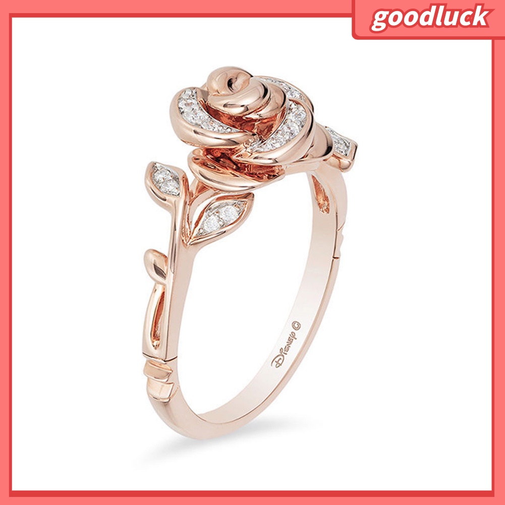 Vòng cổ / Nhẫn / Bông Tai Mặt Hoa Hồng Đính Đá Thời Trang Cho Nữ