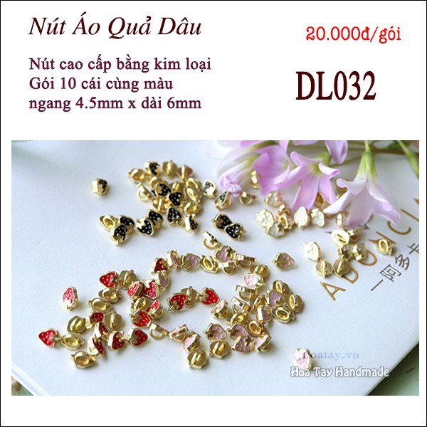 Nút Áo Siêu Nhỏ Hình Quả Dâu - Nút Áo Cao Cấp cho búp bê, thú bông nhí DL032