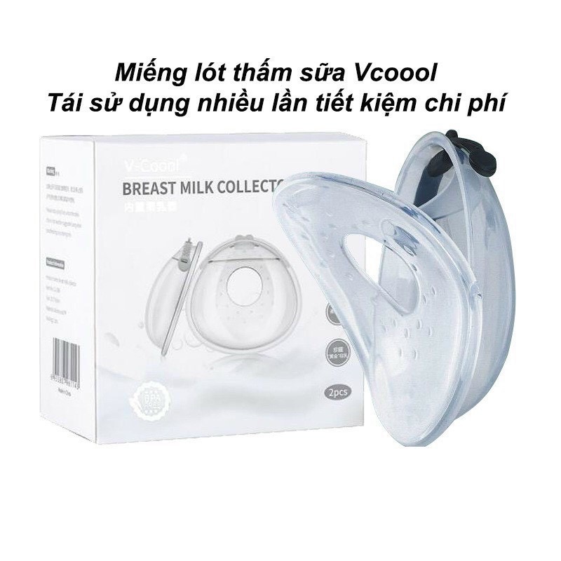 HÀNG CHÍNH HÃNG - Miếng Lót Hứng Sữa Silicon Vcool ( 2c/hộp)