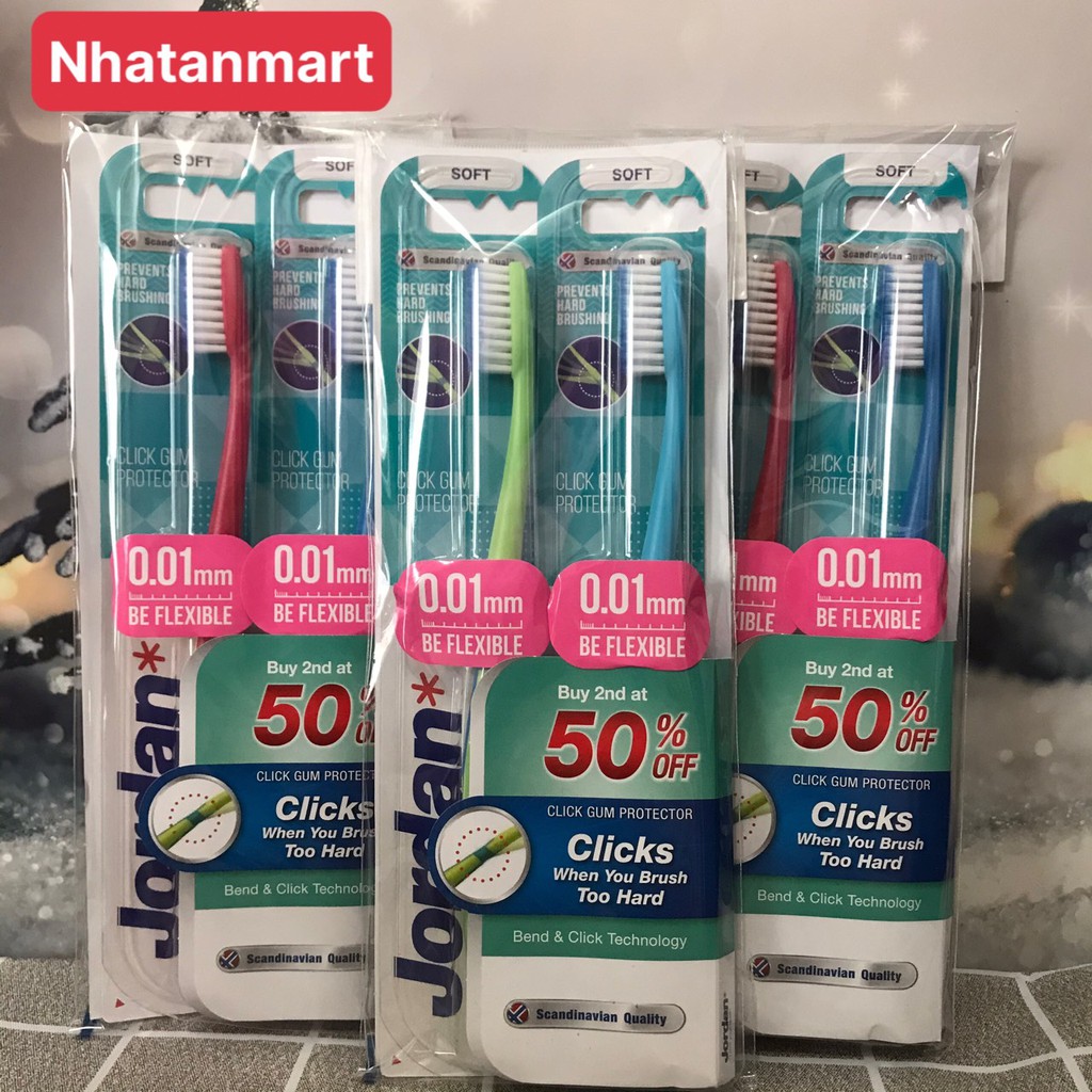 Bộ 2 Bàn Chải Đánh Răng Jordan Click Gum Protector