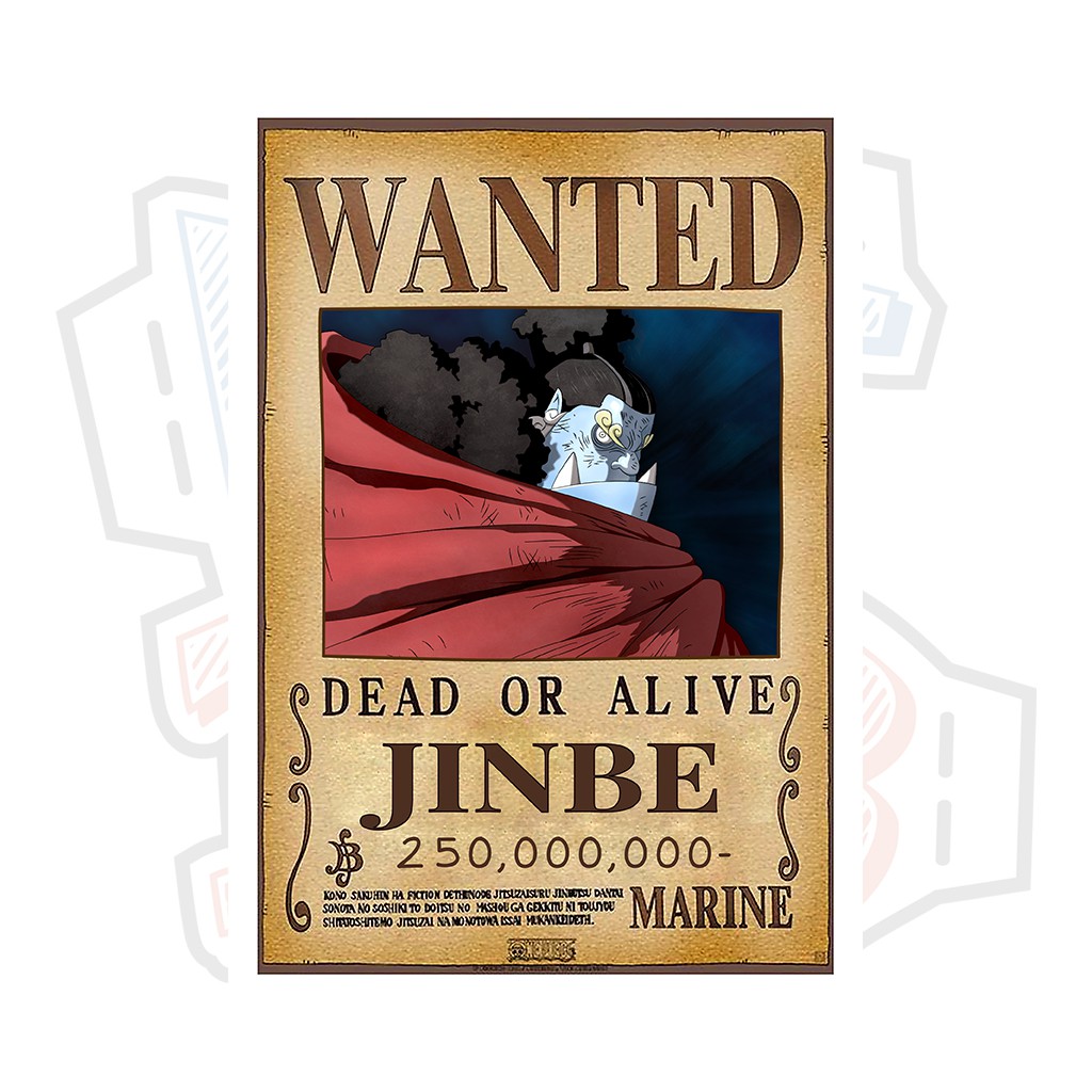 Poster truy nã Jinbe ver 2 (Thất Vũ Hải) - One Piece