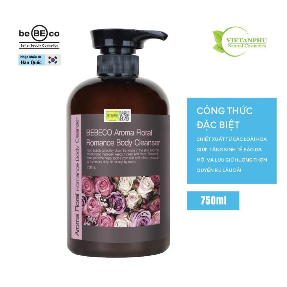 Sữa tắm hương thơm nước hoa BEBECO Hàn Quốc 750ml BEBECO AROMA FLORAL SHOWER