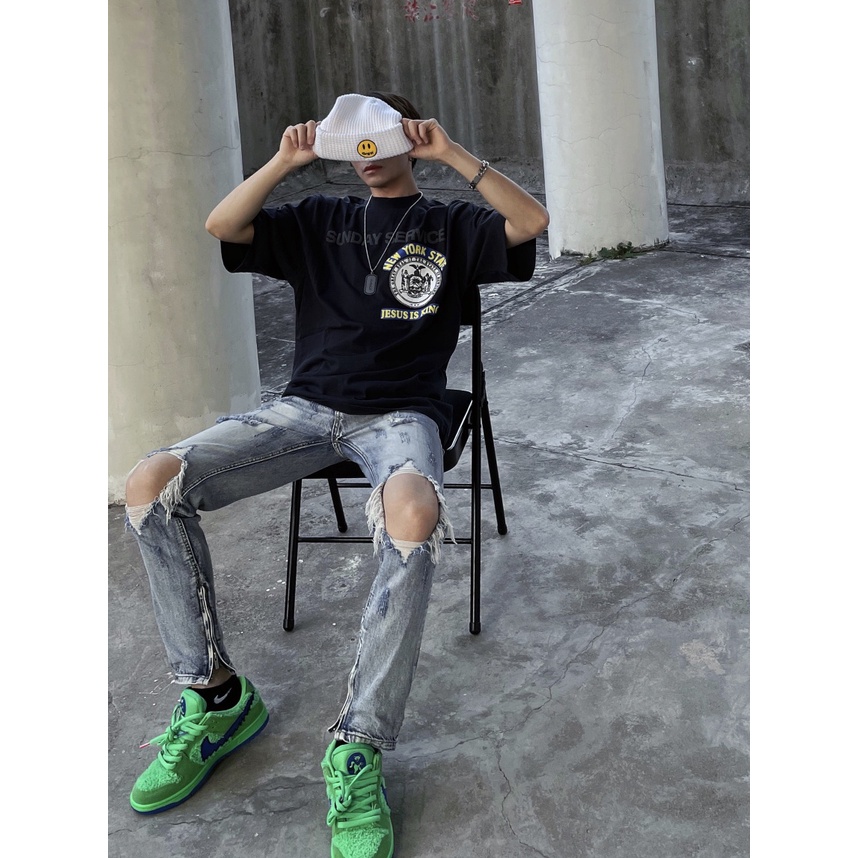 Áo Thun Tay Ngắn In Chữ JESUS IS KING Phong Cách Đường Phố Cho Nam Và Nữ