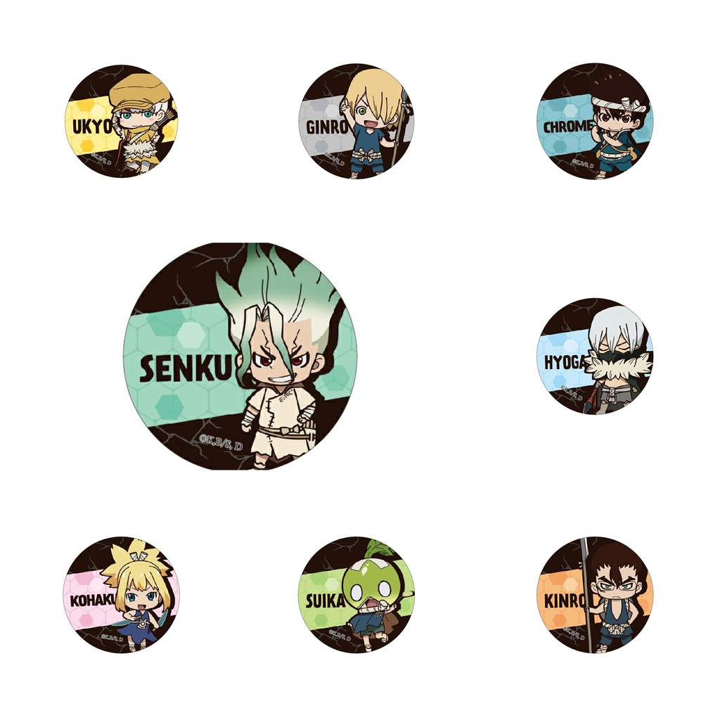 Huy hiệu IN HÌNH Senku Ishigami Dr.Stone anime chibi dễ thương tiện lợi