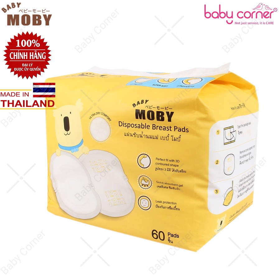 Miếng Lót Thấm Sữa Moby Baby Thoáng Khí 60 Miếng/ Gói