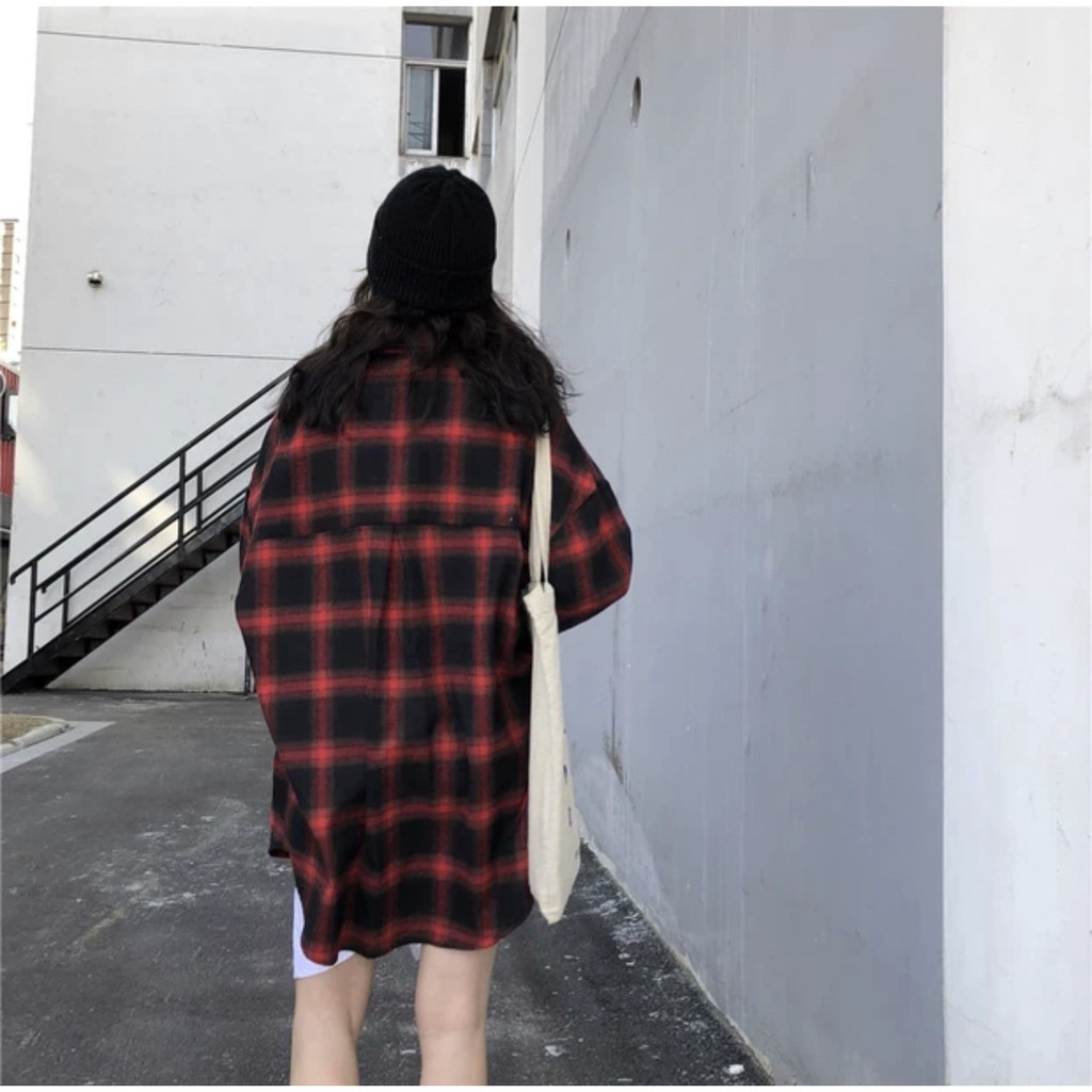 Áo sơ mi carro mẫu form rộng cá tính siêu hot hit