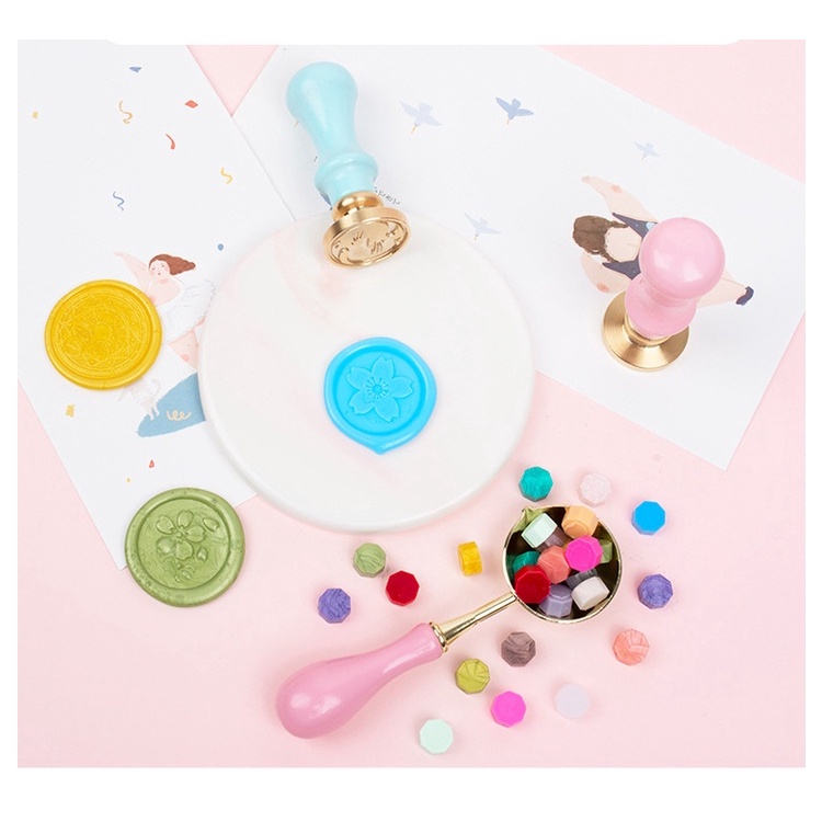 Bộ Dụng Cụ Đóng Dấu Sáp Kiểu Vintage Trang Trí Sổ Tay DIY