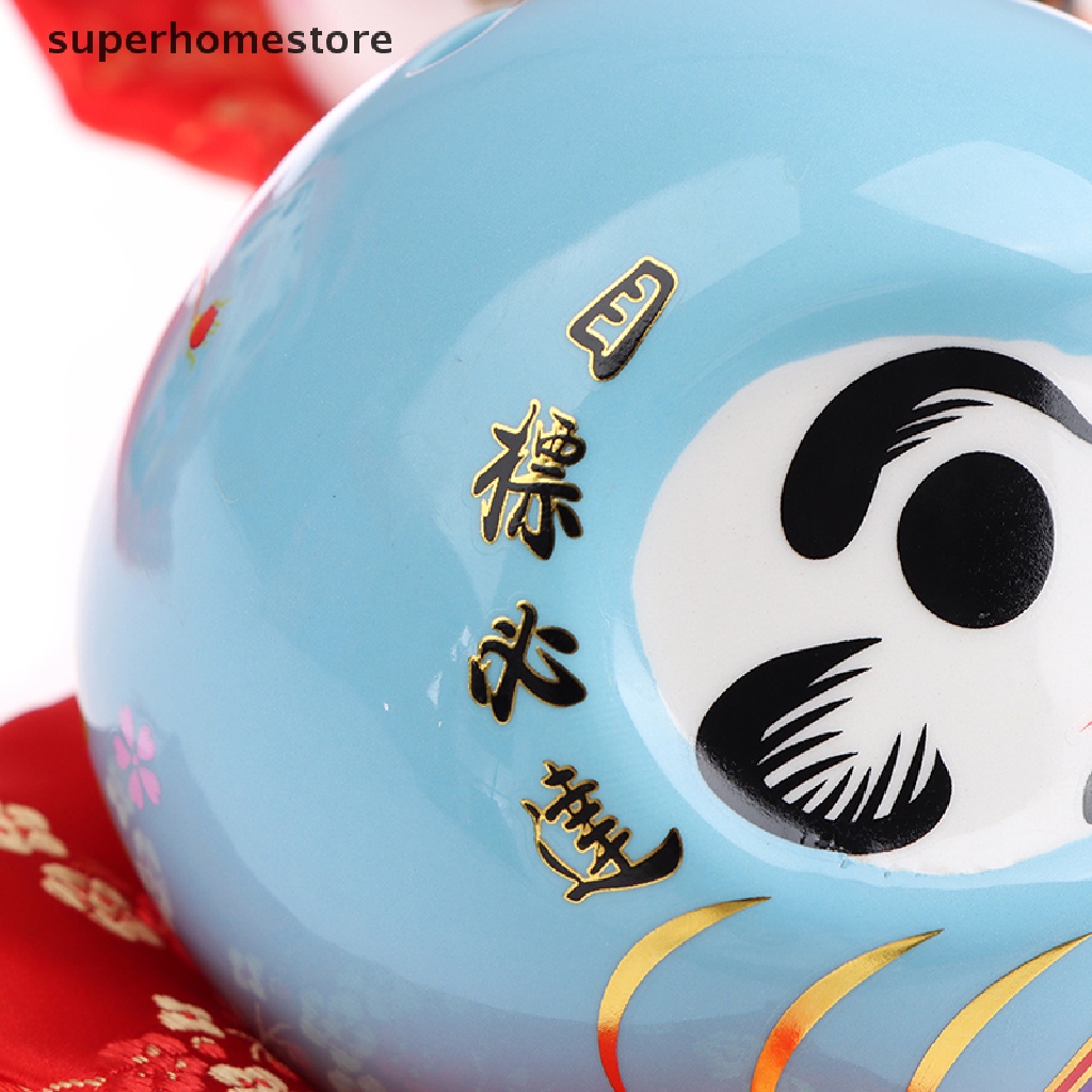 [superhomestore]  Japanese Ceramic Daruma Doll Lucky Charm Fortune Ornament Craft Piggy bank New Stock