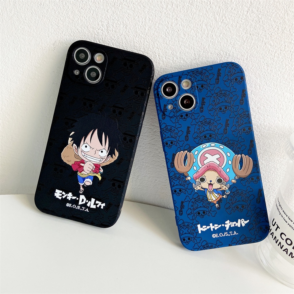 Ốp Điện Thoại Mềm Hình Vuông In Hình Luffy Cho iphone 13 12 11 pro max X Xs max XR 7 8 plus se2020