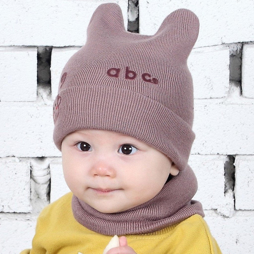 mũ len cực ấm cho bé mã abc (Không kèm khăn)
