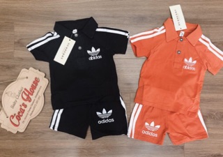 Bộ bé trai áo polo 3 sọc