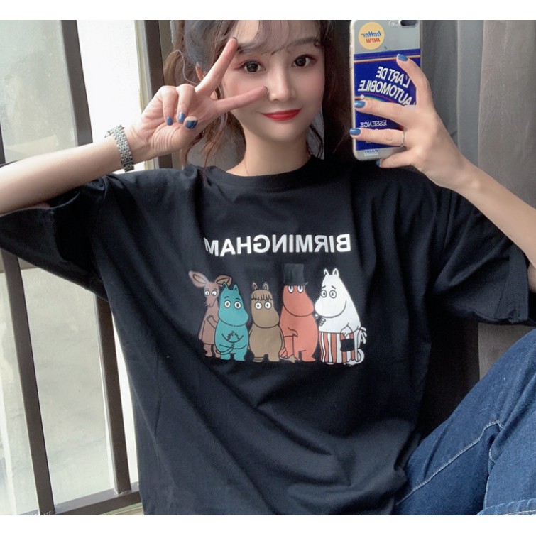 Áo thun nữ tay lỡ Over size BERMINGHAM Hot trend,form dáng rộng Unisex Basic tee Vender