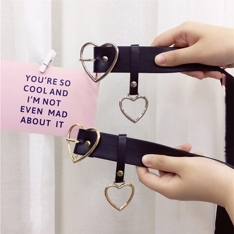 Thắt Lưng Khóa Kim Loại Hình Trái Tim Thời Trang Cho Nữ