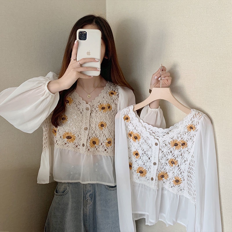 Áo Khoác Cardigan In Hoa Kiểu Pháp Thời Trang Mùa Hè Cho Nữ
