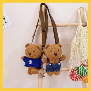 Túi đeo chéo thú bông teddy - Túi đeo phong cách Hàn Quốc dễ thương
