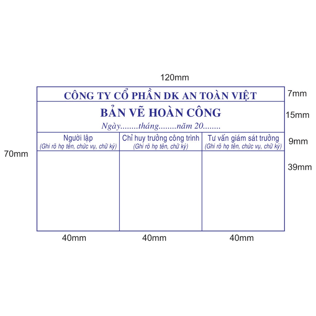 KHẮC DẤU HOÀN CÔNG LIỀN MỰC 120 X 80MM