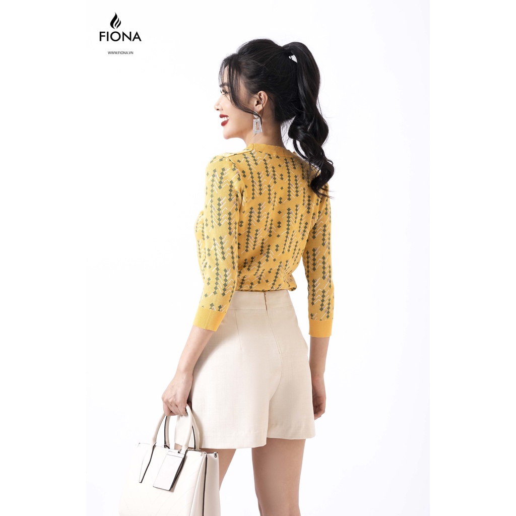 Quần sooc nữ đai cài cúc trước trang trí FIONA F350009